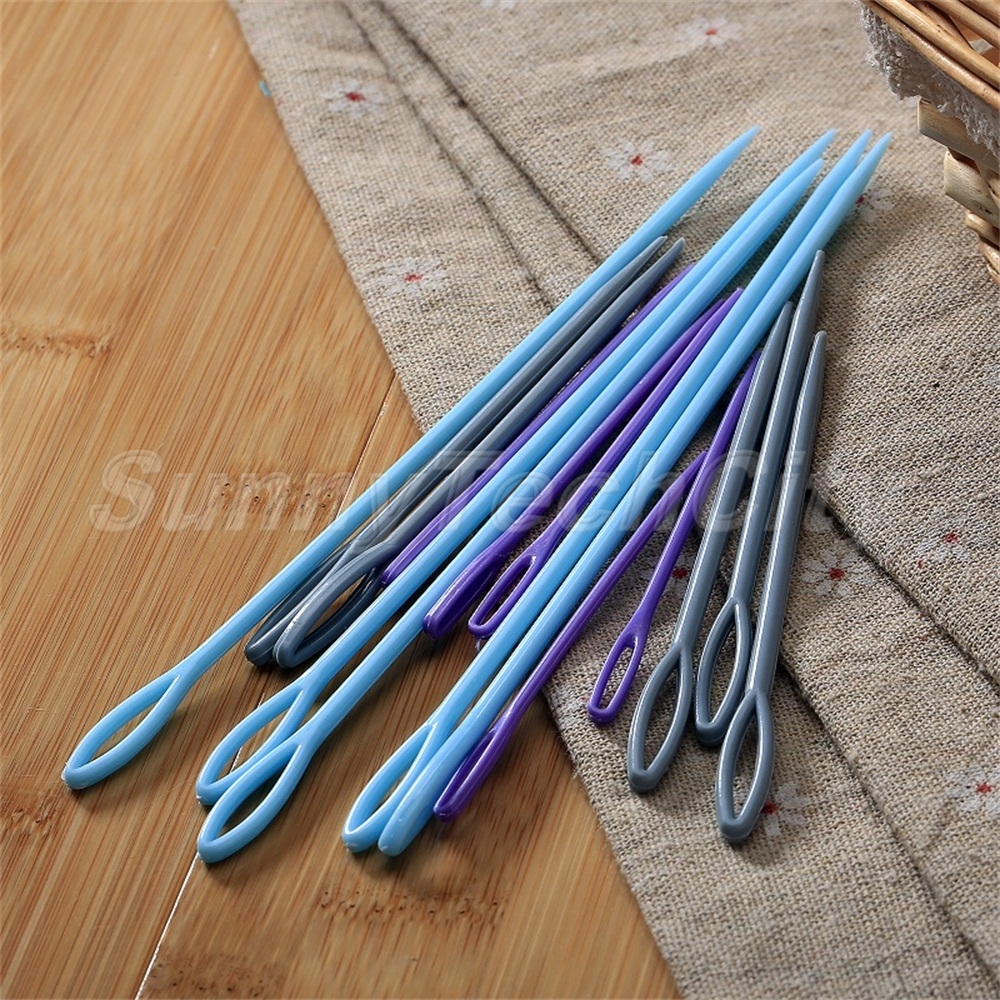 5Pcs 7/9/15cm Plastic Threading Darning Needle Sewing Embroidery Knit ...