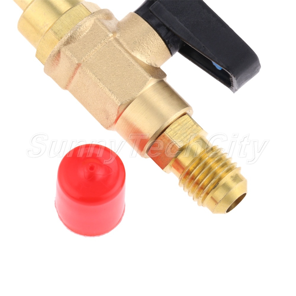 Brass Angled Manual ShutOff Valve 1/4" SAE for R22 R12 Charging Hoses